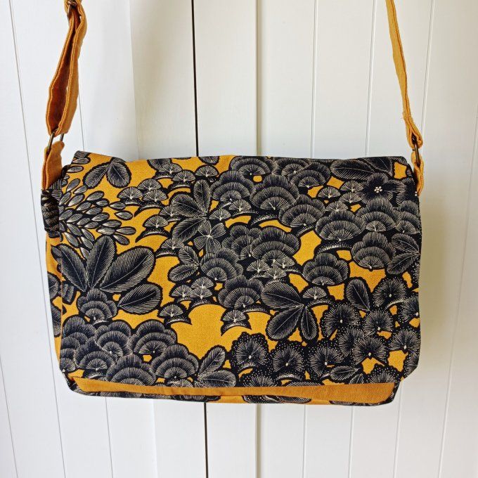 Besace lin et toile Kew garden jaune