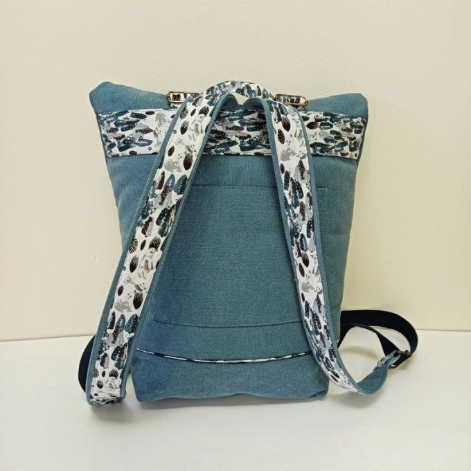 Sac à dos coursier toile Cayman bleu Denim - Ours polaires