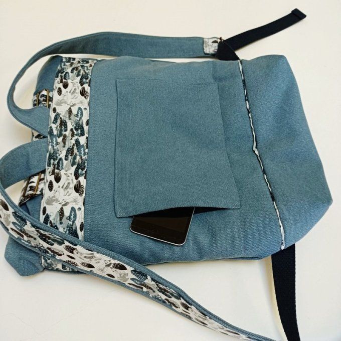 Sac à dos coursier toile Cayman bleu Denim - Ours polaires