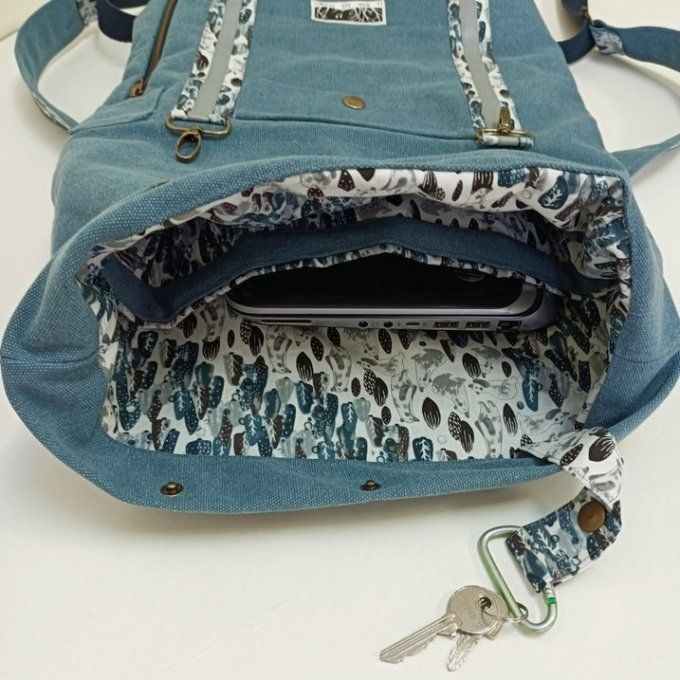 Sac à dos coursier toile Cayman bleu Denim - Ours polaires