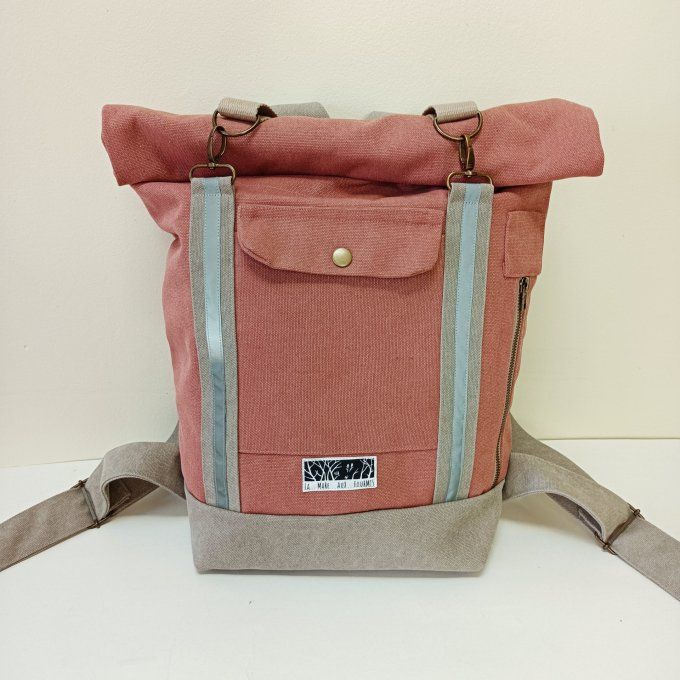Sac à dos coursier toile Cayman terra - beige